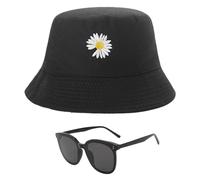1 Pezzo Di Cappello Da Pesca E 1 Pezzo Di Occhiali Da Sole, Cappello Da Sole Margherita A Doppia Faccia, Cappello Da Solare Per La Protezione Da Sole All'Aperto, Forniture Di Viaggio.