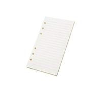 1 pezzo di carta di ricarica 6 fori A7 12,3 cm x 8,2 cm per rilegatura Loose Leaf Notebook Planner 45 fogli/90 pagine per confezione, linea orizzontale carta bianca