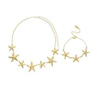 1 Pezzo di Catena della Vita E 1 Pezzo di Braccialetto, Catena di Cucitura di Disegno delle Stelle Marine, Adatto per Indossare Accessori di Corrispondenza.