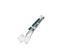 1 pezzo di clip for alimenti for barbecue in acciaio inossidabile in stile coreano, utensili da cucina in silicone a tre linee(9inch A)