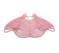 1 Pezzo di Collana con Catena di Perle da Donna, Regolabile, con Reggiseno, for Spalle e Spalle Scoperte(Light Red)