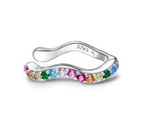 1 pezzo di colori dell'arcobaleno zircone elfo orecchio polsino orecchino a clip per regalo di gioielli da donna 1