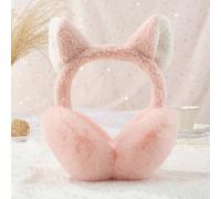 1 pezzo di cuffie imbottite e pieghevoli a forma di orecchie di gatto di colore solido, carine e calde, un accessorio indispensabile per proteggersi dal freddo quando si esce d'inverno per le ragazze