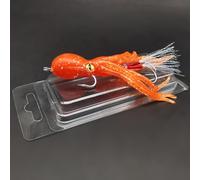 1 pezzo di esche morbide esche artificiali for calamari luminosi - maschera di piombo resistente - perfetta for la pesca alla traina di salmoni, spigole e trote(531B-1pc Orange)