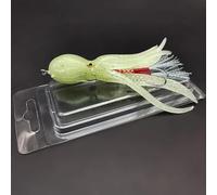 1 pezzo di esche morbide esche artificiali for calamari luminosi - maschera di piombo resistente - perfetta for la pesca alla traina di salmoni, spigole e trote(531A-1pc Green)
