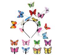 1 Pezzo Di Fascia Colorata, Clip Per Capelli Da 8 Pezzi, Set Di Peli Di Farfalle Divertenti, Copricapo Alla Moda Della Personalità, Tiro Oggetti Di Scena.