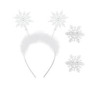 1 Pezzo Di Fascia Con Fiocco Di Neve, 2 Pezzi Di Forcine Con Fiocco Di Neve, Accessori Per Capelli, Fascia Con Fiocco Di Neve Per Donna, Accessori Per Capelli Alla Moda, Accessori Per Capelli