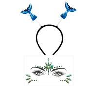 1 Pezzo Di Fascia Di Pesce E 1 Patch Di Strass Per Il Viso, Accessori Per Il Gioco Di Ruolo, Fascia Di Paillettes Creativa, Fascia Lucida, Fascia Per Feste.