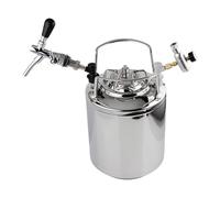 1 pezzo di fusto di birra da 10 litri con chiusura a sfera in acciaio inossidabile 304 e rubinetto for birra regolabile e kit di ricarica for fusto di CO2 for la produzione di birra in casa