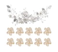 1 Pezzo Di Gioielli A Mosaico E A Foglia E 10 Pezzi Di Morsetti Per Capelli, Accessori Per Capelli Elei E Semplici, Accessori Per Capelli Nuziali, Accessori Per Acconciatura.