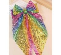 1 Pezzo Di Grande Accessorio Per Capelli Con Fiocco In Paillettes E 1 Pezzo Di Forcina, Adatto Per Lo Stile Della Festa E L'Ornamento Del Vestito Di Compleanno.