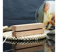 1 pezzo di legno ha condotto la luce di base di colore caldo rettangolare Spotify placca stand decorativo ornamento decorativo Spotify vetro acrilico vuoto espositore