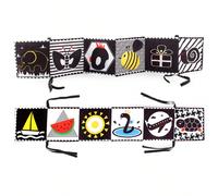 1 pezzo di libro di stoffa interattivo, reversibile, bianco e nero, masticabile e resistente alle lacerazioni, con effetti sensoriali, giocattolo educativo precoce per neonati e bambini, per l'apprend