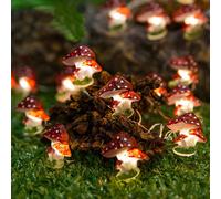 1 pezzo di luce a stringa a LED con 20 lampadine a forma di fungo, serie di piante, luce decorativa colorata a corda per la decorazione della stanza 2 m,3 m,5m,1 mPolipropilene