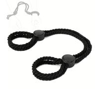 1 pezzo di manette con polsini in corda regolabili neri, corda in cotone esotico