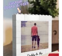 1 pezzo di mattoncini da costruzione personalizzati con foto, aggiungi la tua foto e il tuo testo, logo, mattoncini da costruzione, puzzle personalizzato. 8*8cmABS