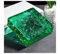 1 Pezzo Di Mattoni Di Cristallo A Faccia Quadrata, Mattoni Di Vetro Che Trasmettono La Luce E Garantiscono La Privacy, Mattoni Di Vetro Colorati Con Isolamento Termico Per Bar(Green-B,100x100x50 mm)