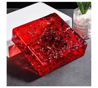 1 Pezzo Di Mattoni Di Cristallo A Faccia Quadrata, Mattoni Di Vetro Che Trasmettono La Luce E Garantiscono La Privacy, Mattoni Di Vetro Colorati Con Isolamento Termico Per Bar(Red,150x150x50 mm)