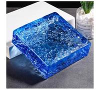 1 Pezzo Di Mattoni Di Cristallo A Faccia Quadrata, Mattoni Di Vetro Che Trasmettono La Luce E Garantiscono La Privacy, Mattoni Di Vetro Colorati Con Isolamento Termico Per Bar(Blue-B,100x100x50 mm)