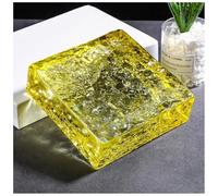 1 Pezzo Di Mattoni Di Cristallo A Faccia Quadrata, Mattoni Di Vetro Che Trasmettono La Luce E Garantiscono La Privacy, Mattoni Di Vetro Colorati Con Isolamento Termico Per Bar(Giallo,100x100x50 mm)