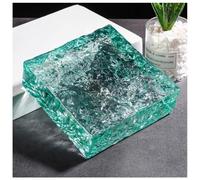 1 Pezzo Di Mattoni Di Cristallo A Faccia Quadrata, Mattoni Di Vetro Che Trasmettono La Luce E Garantiscono La Privacy, Mattoni Di Vetro Colorati Con Isolamento Termico Per Bar(Green-A,100x100x50 mm)