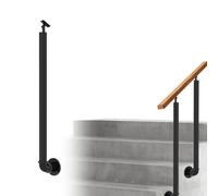 1 pezzo di montanti per balaustre rotonde per scale, montanti per balaustre neri, perni per ringhiere regolabili, kit di montanti per scale terrazze decorazioni esterni(Side mount,105cm(41.3in))