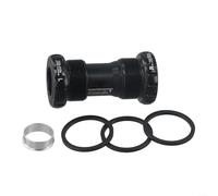 1 pezzo di movimento centrale della bicicletta filettato integrato cuscinetto cavo per corona asse 24 mm in lega di alluminio MTB bici da strada nero (nero)