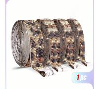 1 pezzo di nastro adesivo con strass, brillantini e cristalli, per artigianato, gioielli, rotolo di nastro con strass da 2 mm, per decorazioni fai da te per auto, telefono, Natale (motivo leopardato) 