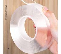 1 pezzo di nastro biadesivo nano super resistente da 10 m/5 m/3 m/1 m di lunghezza, trasparente e rimovibile, impermeabile - Nastro biadesivo adesivo essenziale per la casa, carta da parati autoadesiv