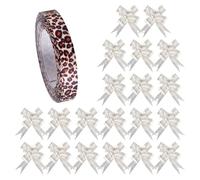 1 Pezzo Di Nastro Con Stampa Leopardata E 20 Pezzi Di Rafia Bianca, Decorazione Regalo, Nastro Per Imballaggio Con Stampa Leopardata, Nastro Decorativo Artigianale, Accessori Fai Da Te