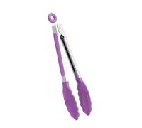 1 pezzo di nylon resistente alle alte temperature in acciaio inossidabile clip for alimenti for barbecue all'aperto, utensile da cucina for il pane(7Inch Purple)