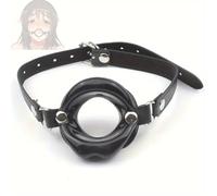 1 pezzo di O-ring in pelle con labbro in gomma e collare in silicone impermeabile in pelle nera