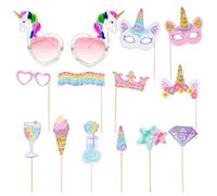 1 Pezzo Di Occhiali Con Animali Dei Cartoni Animati E 12 Oggetti Di Scena Per Foto Di Cartoni Animati, Occhiali Da Festa, Occhiali Carini, Maschere Di Carta Da Cartone Animato