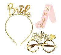 1 Pezzo Di Occhiali Con Diamanti, 1 Pezzo Di Fascia Per Capelli, 1 Pezzo Di Tracolla, Occhiali Da Sposa "Bride To Be", Decorazioni Per Addio Al Nubilato, Oggetti Di Scena Per Feste Di Matrimonio