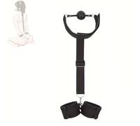 1 pezzo di palla di plastica con manette da collo a polso, collare, misuratore di bocca, manette legate, misuratore di bocca