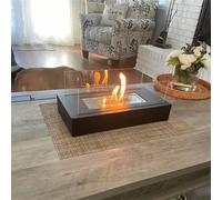 1 Pezzo di piccolo braciere interno a lampada ad alcool, accessorio da tavolo in vetro per camini personali da interno ed esterno, braciere rettangolare a bioetanolo per campeggio, "Ritorno a Scuola" 