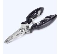 1 pezzo di pinze da pesca in acciaio inossidabile dalla bocca curva, pinze multifunzionali per esche, forbici da pesca e dispositivo di controllo del pesce, robusto attrezzo per tagliare e legare lamo