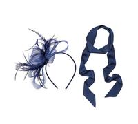 1 Pezzo Di Piuma Cappello A Cilindro Accessori Per Capelli E 1 Pezzo Di Nastro, Elee Styling Tornante, Mini Cappello A Cilindro Copricapo, Partito Di Promenade Copricapo.