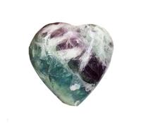 1 pezzo di piuma di fluorite a forma di cuore, pietra decorativa per la casa, collezione di cristalli, decorazione per la casa, pietra d'amore, 20-50 g