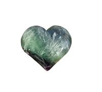 1 pezzo di piuma di fluorite a forma di cuore, pietra decorativa per la casa, decorazione della collezione di cristalli, pietra d'amore, 50-100 g