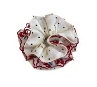 1 pezzo di pizzo floreale rosso con passante for capelli dell'intestino crasso, delicata fascia for capelli a spirale(1pc white)