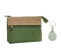 1 Pezzo di Portafoglio Verde E 1 Porta Carte di Accesso, Borsa Quadrata in Cotone Multistrato di Colore Solido, Borsa Portatile Unisex, Adatta per Riporre Banconote E Cambi.