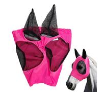 1 Pezzo Di Rosa Rossa Cavallo Maschera, Anti-Zanzara Morso Maschera, Traspirante Elastico Cavallo Copricapo, Equestre Forniture.