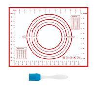 1 pezzo di silicone impastare pad, con 1 pezzo di olio di silicone pennello, pad da pasticceria antiscivolo e antiaderente, pasta di rotolamento pad con guida di misura, riutilizzabile (30 * 40 cm)
