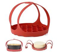 1 Pezzo di Silicone Steamer Sling, Portatile Antiaderente Steamer Sling, Anti-scottatura teglia Sollevamento piroscafo cremagliera, pentola a Pressione Silicone Sling (Rosso)