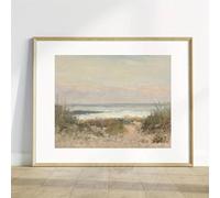 1 Pezzo Di Stampe A Olio Di Paesaggi Di Spiaggia, Poster Su Tela Con Decorazioni Murali Costiere Vintage, Decorazioni Murali In Stile Fattoria 40X50Cm Senza Telaio