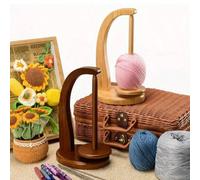 1 pezzo di supporto per filo in legno per il lavoro a maglia e all'uncinetto, supporto per filo rotante con meccanismo di rotazione, per evitare l'attorcigliamento e l'avvolgimento del filo, accessori