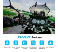 1 pezzo di telecomando Bluetooth 5.1 per manubrio moto compatibile con interfono Q2/Q7/V4 Plus/V7/MS8~12806