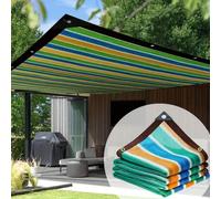 1 pezzo di telo parasole per esterni con stampa a righe colorate, telo parasole in plastica resistente per tenda da campeggio, pesca, accessorio da giardino Caratteristiche: ombrellone, pergola, mobil