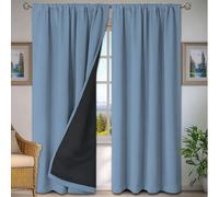 1 pezzo di tenda termica oscurante al 99% - in poliestere con blocco UV, stile appeso con passante per asta, tessuto tinto in massa, tema artistico per camera da letto, rivestimento oscurante e termoi